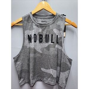 NOBULL Women's Cropped Tank Top Gray Camo S Sleeveless Training New w/ Tags
